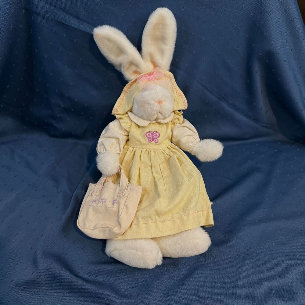 Russ Berrie RB Collection Target Easter Bunny Plush Yellow Dress Bonnet Bag